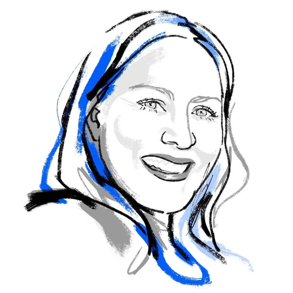 Illustrated portrait of Christine